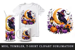Halloween tumbler, mug wrap, clipart sublimation design Product Image 1