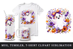 Halloween tumbler, mug wrap, clipart sublimation design Product Image 1