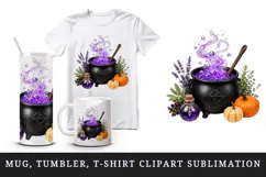 Halloween tumbler, mug wrap, clipart sublimation design Product Image 1