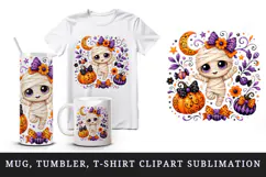 Halloween tumbler, mug wrap, clipart sublimation design Product Image 1