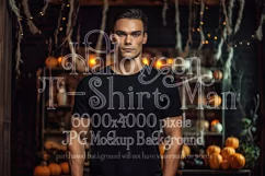 Halloween T Shirt Mockup Male, Black T-Shirt Mockup, d11 Product Image 1