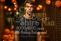 Halloween T Shirt Mockup Male, Black T-Shirt Mockup, d12 Product Image 1