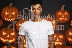 Halloween T Shirt Mockup Male, White T-Shirt Mockup, d1 Product Image 1