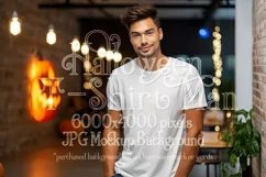 Halloween T Shirt Mockup Male, White T-Shirt Mockup, d10 Product Image 1