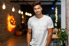 Halloween T Shirt Mockup Male, White T-Shirt Mockup, d10 Product Image 2