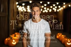 Halloween T Shirt Mockup Male, White T-Shirt Mockup, d11 Product Image 1