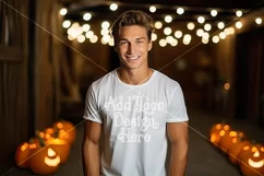 Halloween T Shirt Mockup Male, White T-Shirt Mockup, d11 Product Image 2