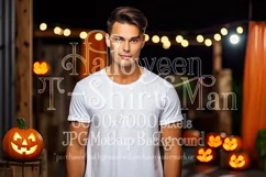 Halloween T Shirt Mockup Male, White T-Shirt Mockup, d12 Product Image 1