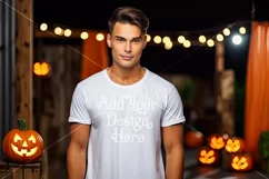 Halloween T Shirt Mockup Male, White T-Shirt Mockup, d12 Product Image 2