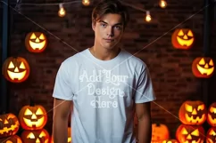 Halloween T Shirt Mockup Male, White T-Shirt Mockup, d13 Product Image 2