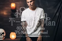 Halloween T Shirt Mockup Male, White T-Shirt Mockup, d14 Product Image 1