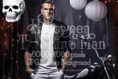 Halloween T Shirt Mockup Male, White T-Shirt Mockup, d15 Product Image 1