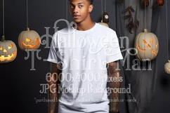 Halloween T Shirt Mockup Male, White T-Shirt Mockup, d16 Product Image 1