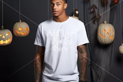 Halloween T Shirt Mockup Male, White T-Shirt Mockup, d16 Product Image 2
