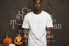 Halloween T Shirt Mockup Male, White T-Shirt Mockup, d17 Product Image 1