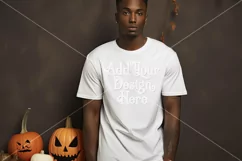 Halloween T Shirt Mockup Male, White T-Shirt Mockup, d17 Product Image 2