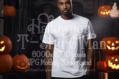Halloween T Shirt Mockup Male, White T-Shirt Mockup, d18 Product Image 1