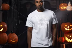 Halloween T Shirt Mockup Male, White T-Shirt Mockup, d18 Product Image 2