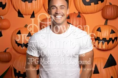 Halloween T Shirt Mockup Male, White T-Shirt Mockup, d3 Product Image 1