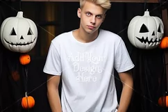Halloween T Shirt Mockup Male, White T-Shirt Mockup, d30 Product Image 2