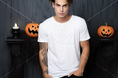 Halloween T Shirt Mockup Male, White T-Shirt Mockup, d31 Product Image 2
