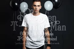 Halloween T Shirt Mockup Male, White T-Shirt Mockup, d34 Product Image 1