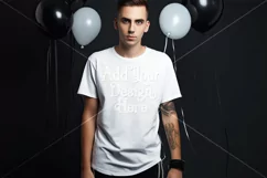 Halloween T Shirt Mockup Male, White T-Shirt Mockup, d34 Product Image 2