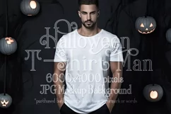 Halloween T Shirt Mockup Male, White T-Shirt Mockup, d35 Product Image 1