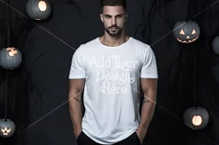 Halloween T Shirt Mockup Male, White T-Shirt Mockup, d35 Product Image 2