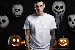 Halloween T Shirt Mockup Male, White T-Shirt Mockup, d38 Product Image 2
