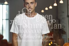Halloween T Shirt Mockup Male, White T-Shirt Mockup, d4 Product Image 1
