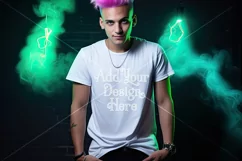 Halloween T Shirt Mockup Male, White T-Shirt Mockup, d40 Product Image 2