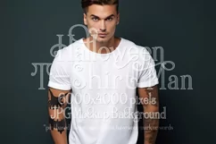 Halloween T Shirt Mockup Male, White T-Shirt Mockup, d5 Product Image 1