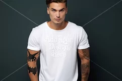 Halloween T Shirt Mockup Male, White T-Shirt Mockup, d5 Product Image 2