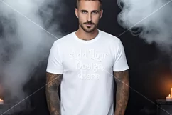Halloween T Shirt Mockup Male, White T-Shirt Mockup, d6 Product Image 2