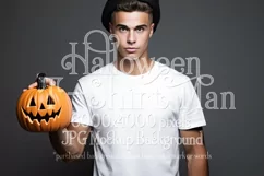 Halloween T Shirt Mockup Male, White T-Shirt Mockup, d7 Product Image 1