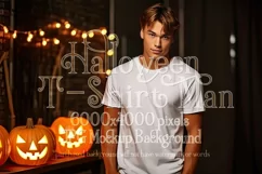 Halloween T Shirt Mockup Male, White T-Shirt Mockup, d8 Product Image 1