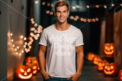 Halloween T Shirt Mockup Male, White T-Shirt Mockup, d9 Product Image 2