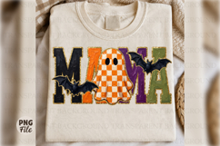Halloween Mama Png,Checkered Ghost Spooky Mama Sublimation Product Image 1