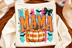 Halloween Mama PNG,Retro Mom Shirt Design Product Image 2