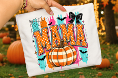 Halloween Mama PNG,Retro Mom Shirt Design Product Image 3