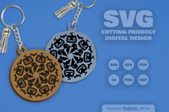 Halloween Mandala Keychain SVG Product Image 1