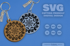 Halloween Mandala Keychain SVG Product Image 2
