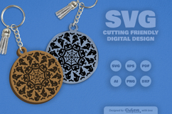 Halloween Mandala Keychain SVG Product Image 1