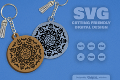 Halloween Mandala Keychain SVG Product Image 6