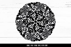 Halloween Mandala Papercut SVG, Mandala Halloween SVG,PNG Product Image 3