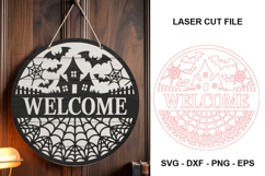 Welcome Haunted House Halloween Laser Cut Sign SVG Product Image 3