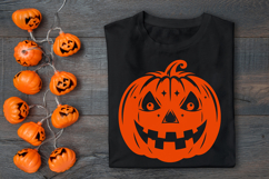 Halloween Pumpkin Silhouette SVG Cut File. Scary Pumpkin SVG Product Image 2