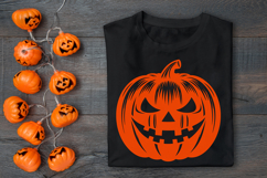 Halloween Pumpkin Silhouette SVG Cut File. Scary Pumpkin SVG Product Image 2