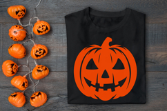 Halloween Pumpkin Silhouette SVG Cut File. Scary Pumpkin SVG Product Image 2